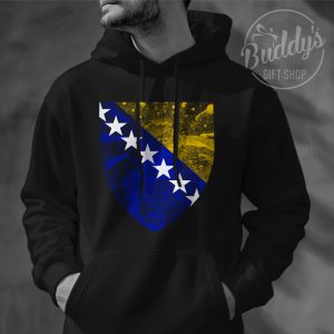 Crna unisex hoodica s kartom Bosne i Hercegovine
