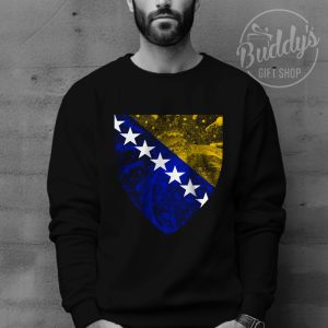 Crna unisex duks majica s grbom Bosne i Hercegovine