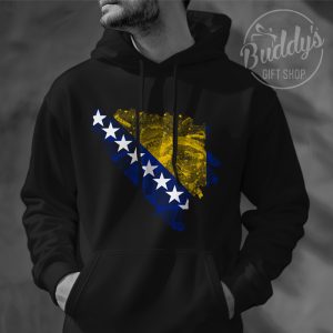 Crna unisex hoodica s kartom Bosne i Hercegovine