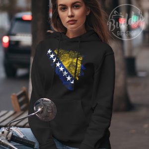 Crna unisex duks majica s motivom karte BiH