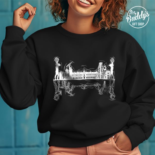Unisex crna duks majica Tuzla Skyline