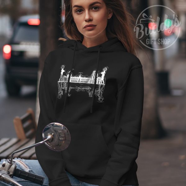 Unisex crna hoodica Tuzla Skyline s kapuljačom