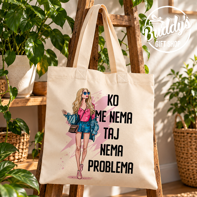 Bež platneni ceker Ko me nema, taj nema problema